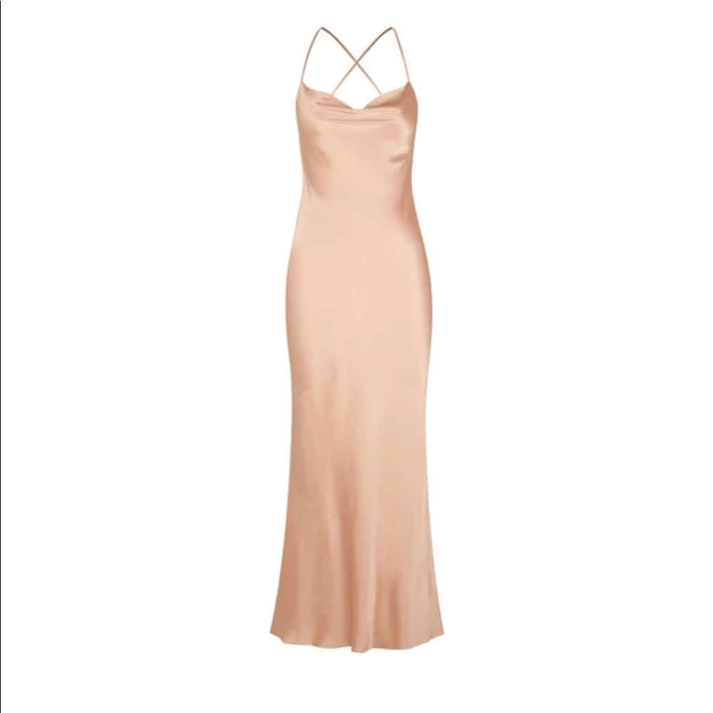 Shona Joy LA LUNE LACE BACK MAXI DRESS - DESERT ROSE - Luxurious pink champagne